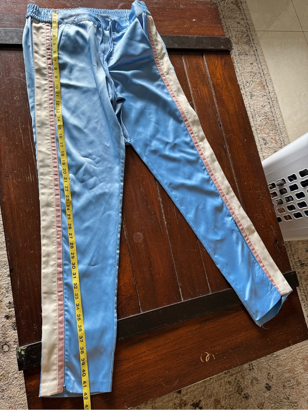 Pam & Gela Light Blue Track Joggers with Pink and Cream Side Stripes - Picture 7 of 7